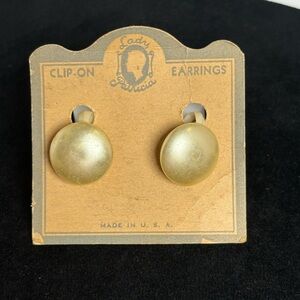 Vintage Lady Patricia Clip-On Silver Tone Earrings on Original Card